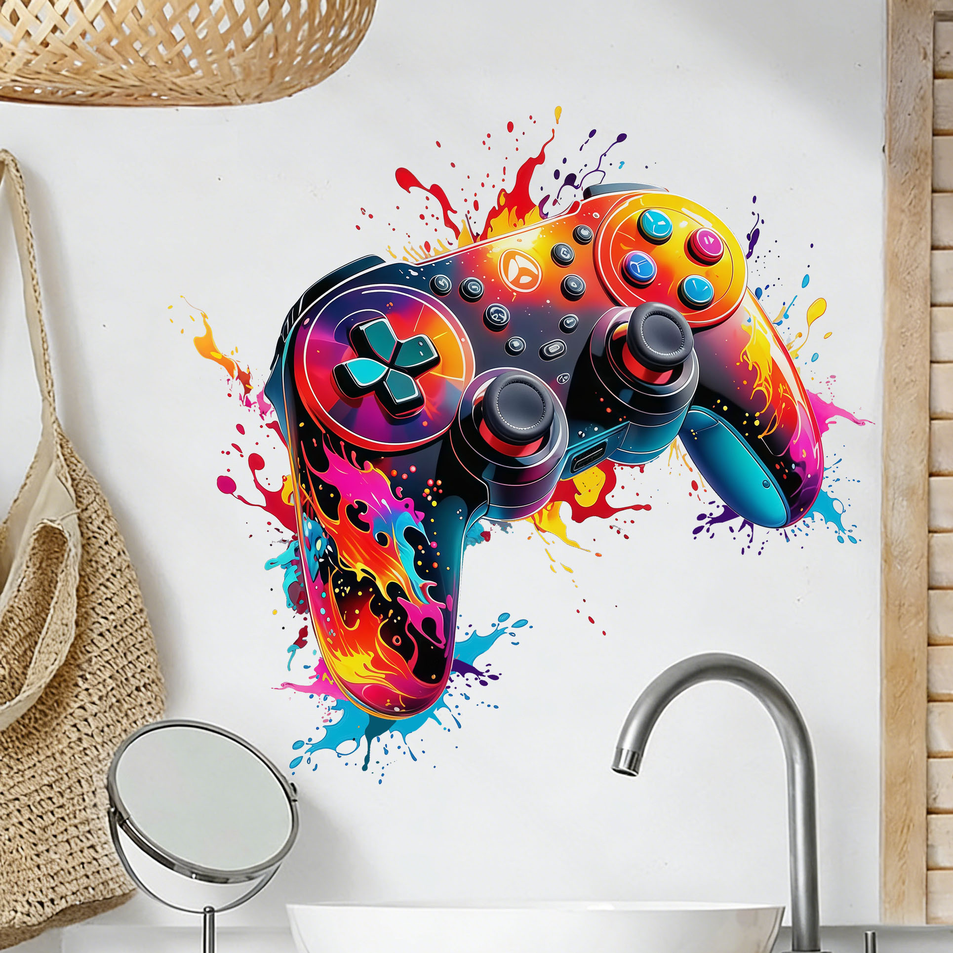 Accessories For Your Gaming Room - ملصق جداري على شكل لهب أحمر