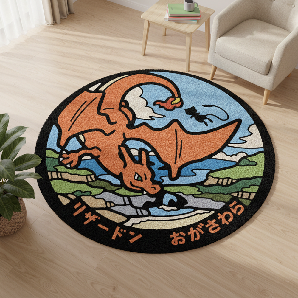 Accessories For Your Gaming Room - سجادة أرضية بوكيمون تشاريزارد بتصميم الزجاج