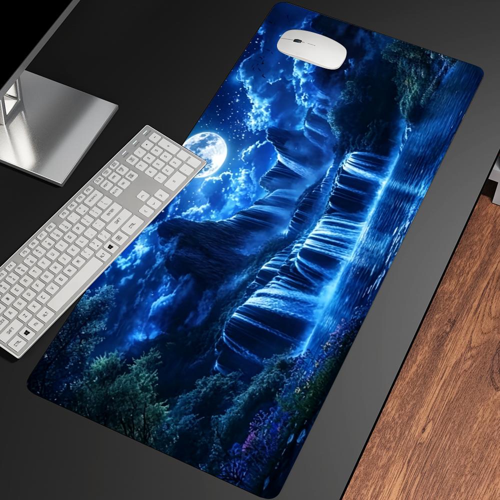 Gaming Accessories Organizer - سجادة ماوس بتصميم منظر شلال مضاء