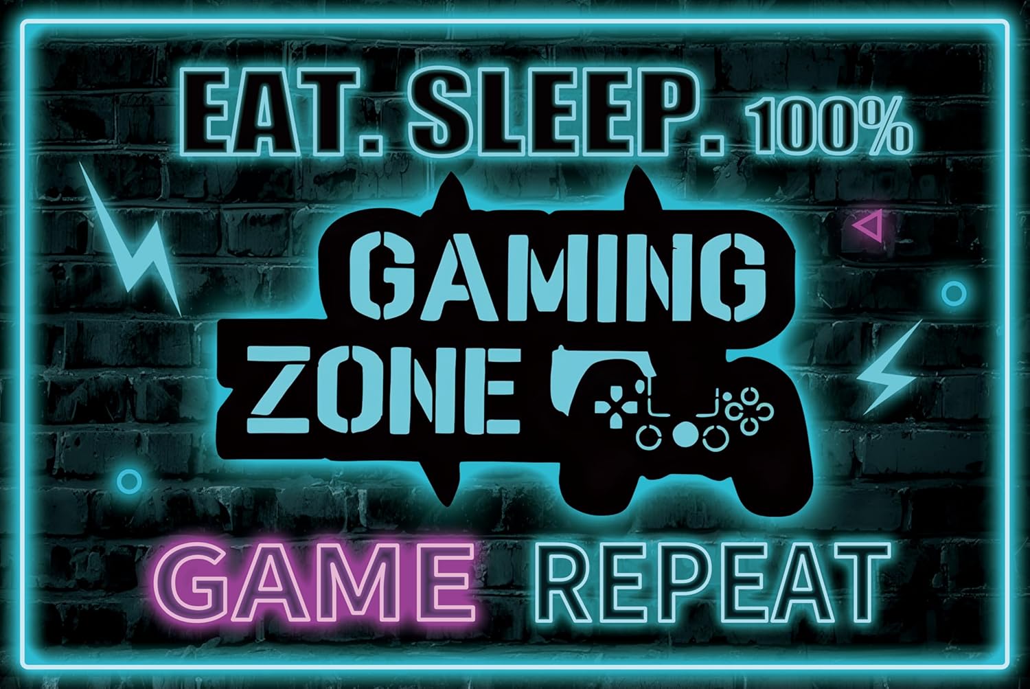Gaming Accessories Boys - لافتة معدنية لمنطقة الألعاب، ديكور جداري