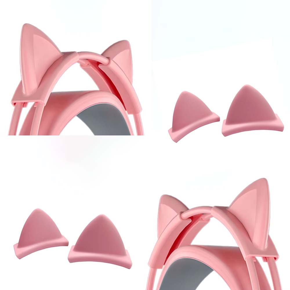 Gaming Accessories Girls - قلادة سيليكون وردية على شكل آذان