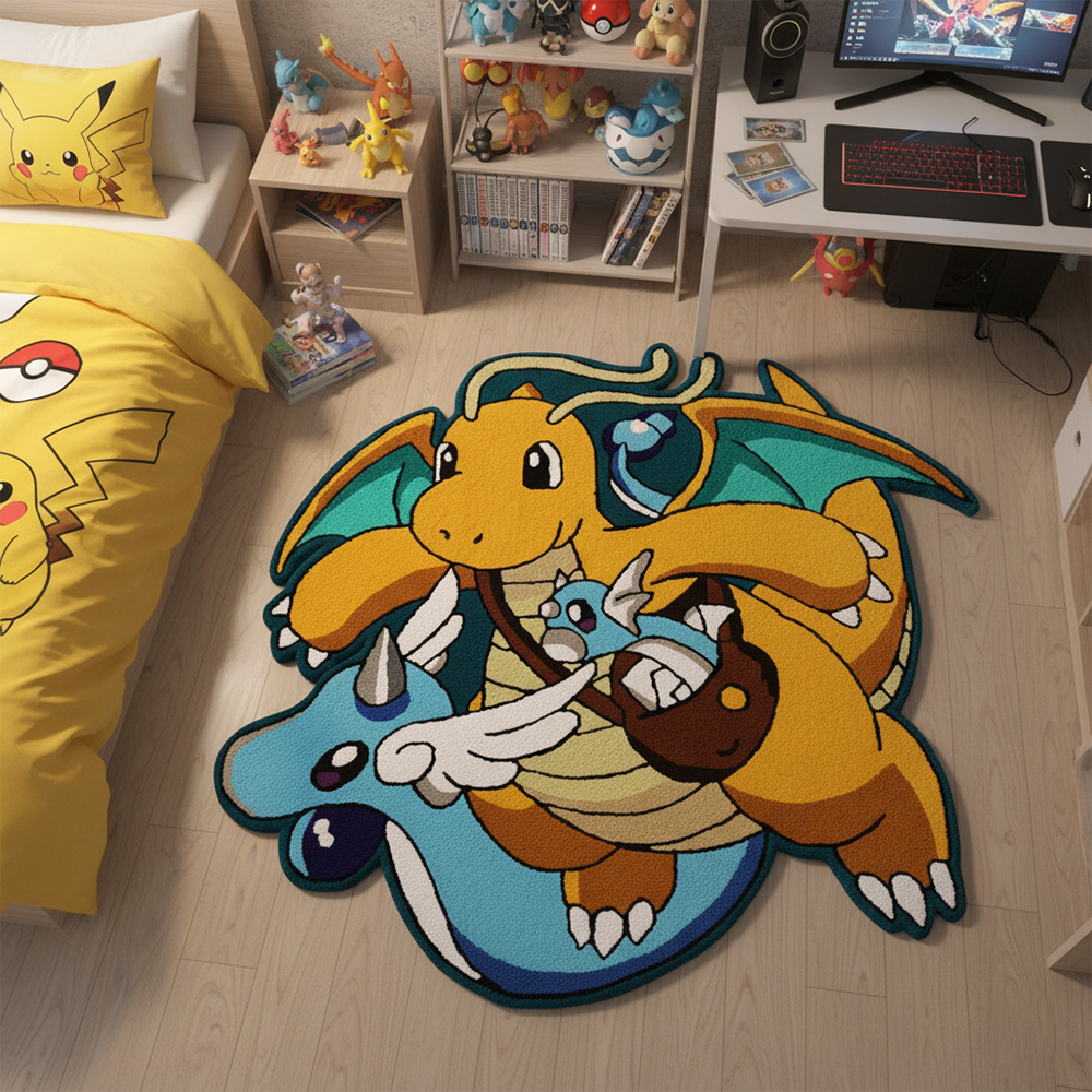 Accessories For Your Gaming Room - بطانية كرتونية بوكيمون، سجادة أنمي دراغونايت،