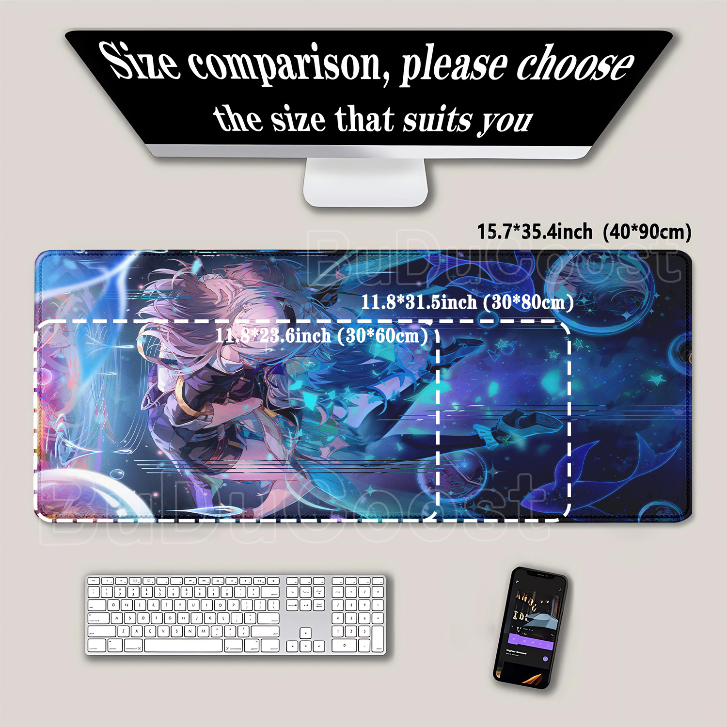 لوحة ماوس كبيرة للألعاب بطباعة - مراجعة Gaming Accessories Girls وسعره