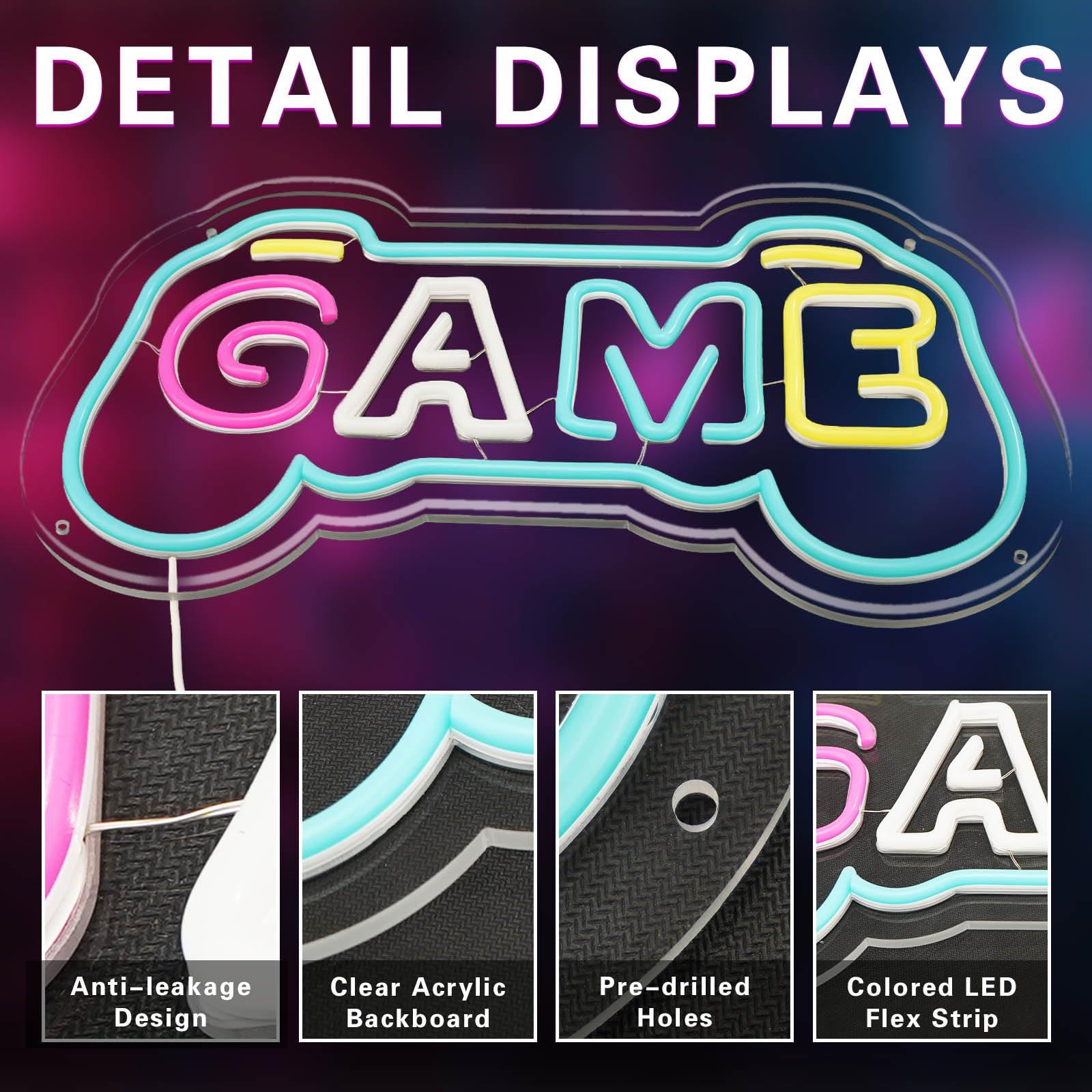 لافتة نيون للألعاب لتزيين غرفة - مراجعة Gaming Accessories Boys وسعره