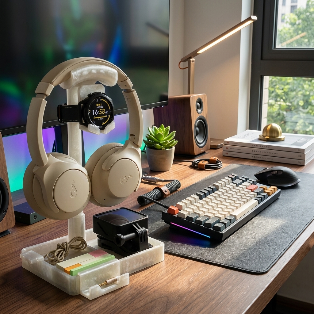 حامل سماعات الألعاب المطبوع بت - مراجعة Gaming Accessories Organizer وسعره