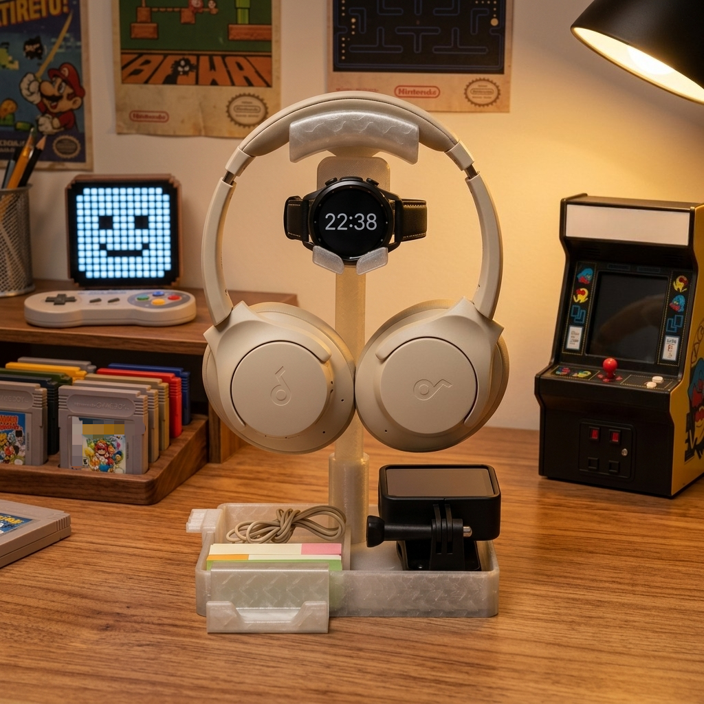 حامل سماعات الألعاب المطبوع بت - مراجعة Gaming Accessories Organizer وسعره
